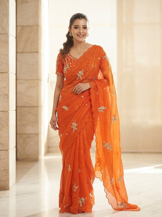 Embellished Embroidered Saree