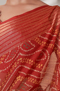 Maroon Georgette Saree With Blouse Piece