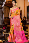 Dandelion Yellow Organza Saree