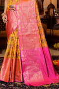 Dandelion Yellow Organza Saree