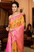 Dandelion Yellow Organza Saree