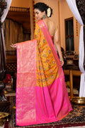 Dandelion Yellow Organza Saree
