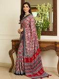 Printed Bandhani Ajrak Mirrorwork Saree