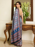 Printed Bandhani Ajrak Mirrorwork Saree