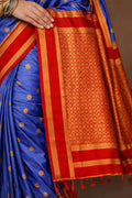 Blue Silk Woven Work Traditional Saree