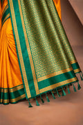 Yellow Silk Woven Work Traditional Saree