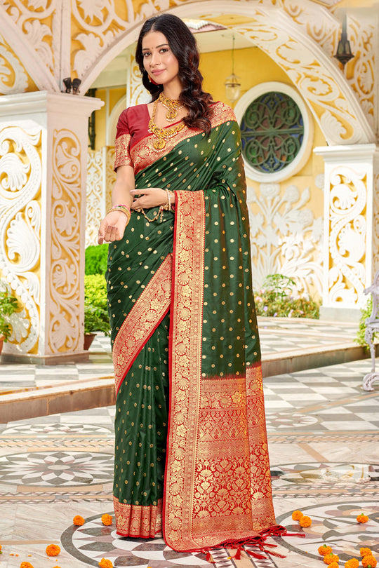 Purple Banarasi Silk Saree With Blouse Piece