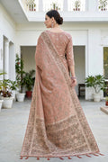 Dusty Rose Cotton Blend Woven Work Traditional Saree