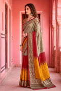 Grey Georgette Woven Work Traditional Saree