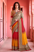 Grey Georgette Woven Work Traditional Saree