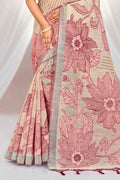 Maroon Cotton Blend Woven Work Traditional Saree