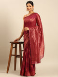 Magenta Cotton Saree With Blouse Piece