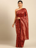 Red Cotton Saree With Blouse Piece