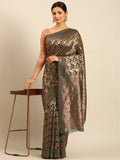 Green Cotton Saree With Blouse Piece