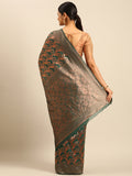Green Cotton Saree With Blouse Piece