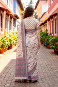 Red Cotton Blend Woven Work Traditional Saree