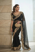 Embroidered Embellished Sequinned Net Saree
