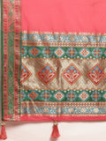 Gajari Silk Blend Saree With Blouse Piece