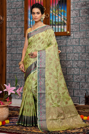Fern Green Silk Saree
