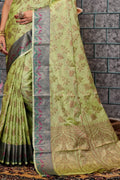 Fern Green Silk Saree