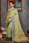 Fern Green Silk Saree