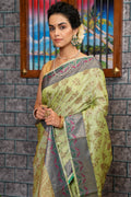 Fern Green Silk Saree