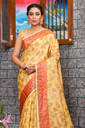 Pastel Yellow Silk Saree