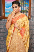 Pastel Yellow Silk Saree