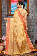 Pastel Yellow Silk Saree