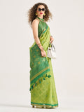 Green Art Silk Saree With Blouse Piece
