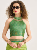 Green Art Silk Saree With Blouse Piece