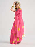 Pink Georgette Digital Printed Saree With Blouse Piece