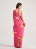 Pink Georgette Digital Printed Saree With Blouse Piece