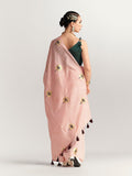Peach Foil Saree With Blouse Piece