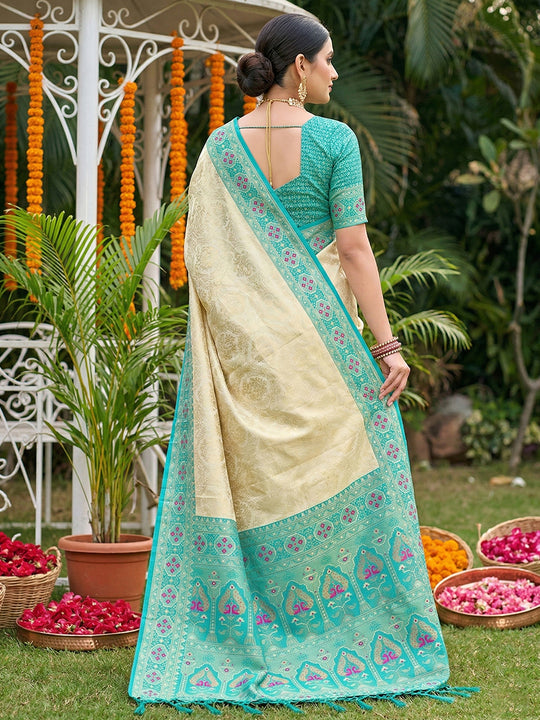 Sky Blue  SOFT SILK Saree With Blouse Piece