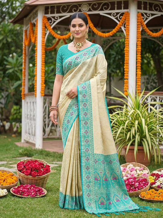 Sky Blue  SOFT SILK Saree With Blouse Piece