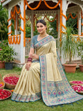 Navy Blue  SOFT SILK Saree With Blouse Piece