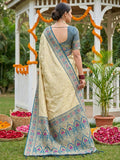 Navy Blue  SOFT SILK Saree With Blouse Piece