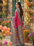 Pink Pochampalli Silk Saree With Blouse Piece