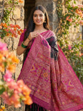 Black Pochampalli Silk Saree With Blouse Piece