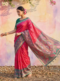 Pink Soft Silk Saree With Blouse Piece