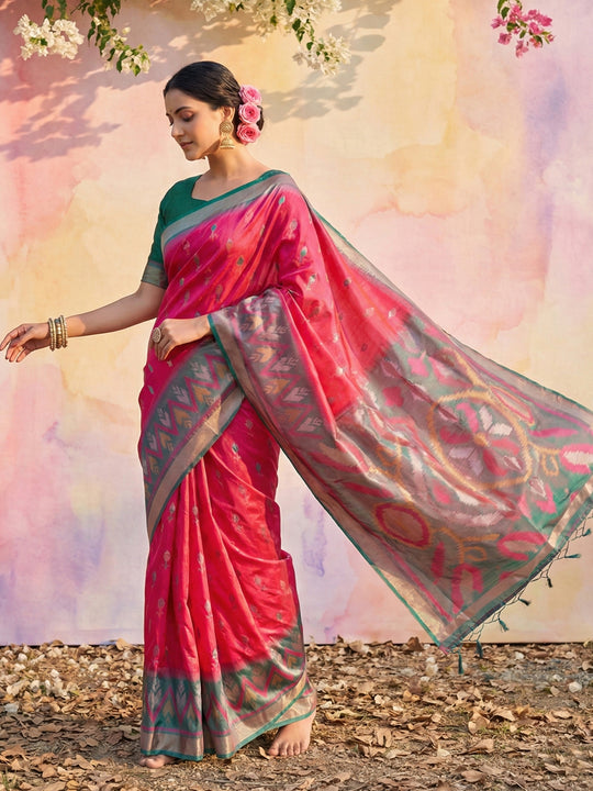 Pink Soft Silk Saree With Blouse Piece