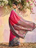 Pink Soft Silk Saree With Blouse Piece