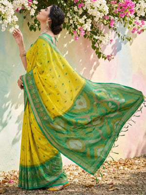 Green Soft Silk Saree With Blouse Piece