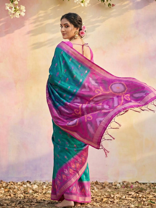 Sky Blue Soft Silk Saree With Blouse Piece