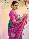Sky Blue Soft Silk Saree With Blouse Piece