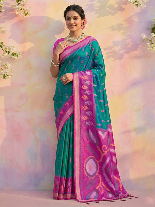 Sky Blue Soft Silk Saree With Blouse Piece
