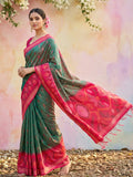 Mehndi Soft Silk Saree With Blouse Piece