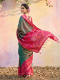 Mehndi Soft Silk Saree With Blouse Piece