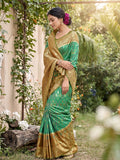 Rama Green Soft Silk Saree With Blouse Piece